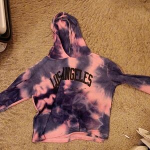 Blue and pink marble sweater